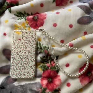 iPhone 11 floral case with lanyard(removable)